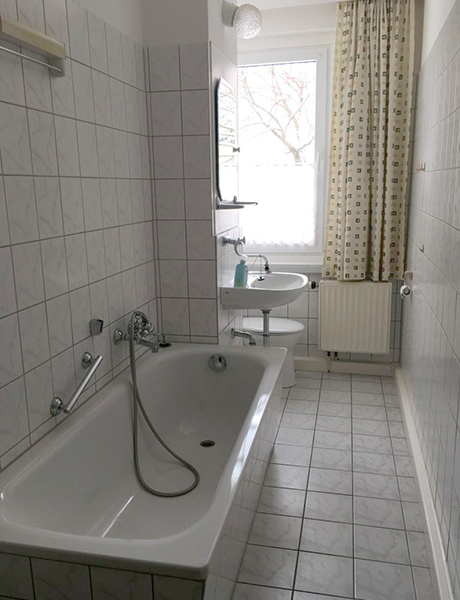 Badezimmer in der Ferienwohnung der AWG Frankenberg in der Richard-Wagner-Straße 16