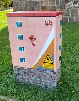 Bemalte Stromkästen an der Händelstraße