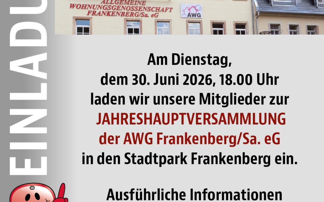 Einladung zur Jahreshauptversammlung