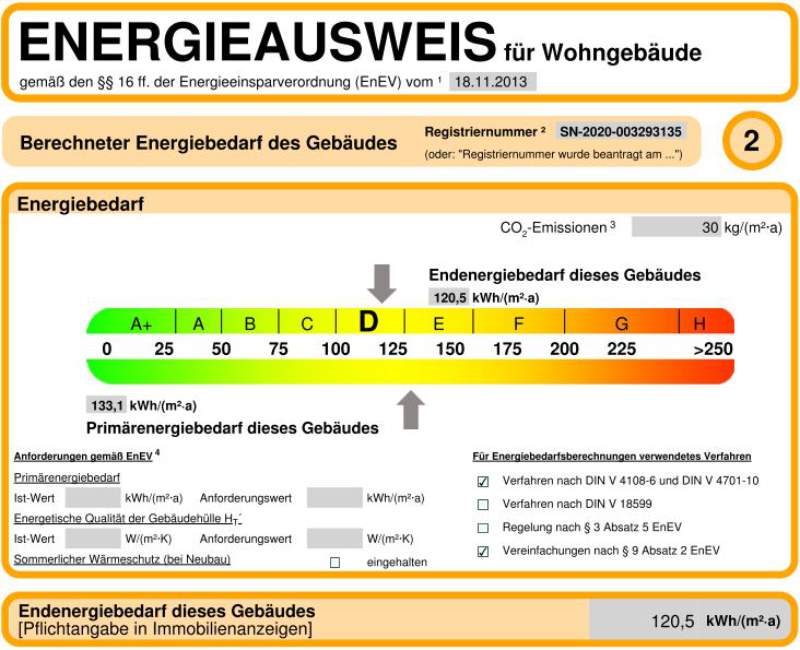 Energieausweis für Wohngebäude AWG Frankenberg/Sa.